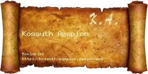 Kossuth Agapion névjegykártya